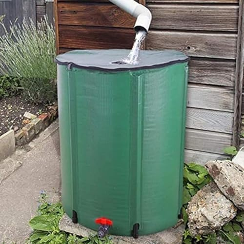 Rain Barrel - Collapsible with Spigots and Overflow, Designed for Collecting Rainwater from Gutters, Ideal for Outdoor and Garden Use, 380L Capacity