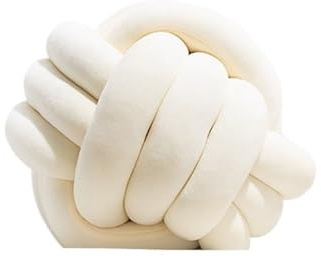 Knutkudde, handvävd knuten bollkudde Flerfärgad i flera storlekar(White,28x28x28cm)