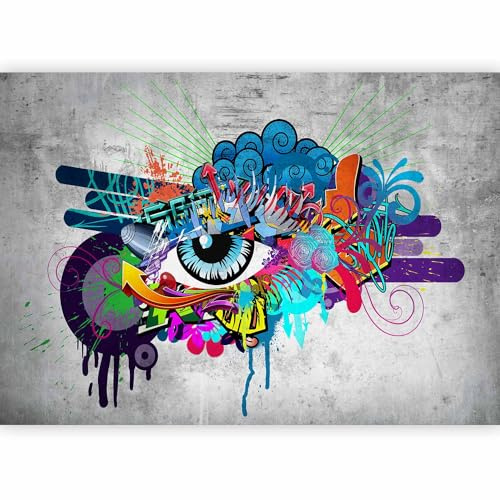 murando - Papier peint panoramique moderne 350x256 cm - Revêtement mural décoration salon - Design moderne - Graffiti artistique gens colorés inscriptions murales urbaines adolescent 10110905-10