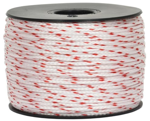 Corderie Italiane 006011477 Murare tråd, Snodd Nylon på slang, Vit/Röd, 1,8 mm, 100 m