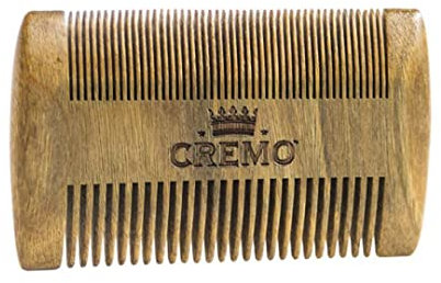 CREMO - Premium Beard Comb For Men | 100% Natural Wood With Woody Fragrance