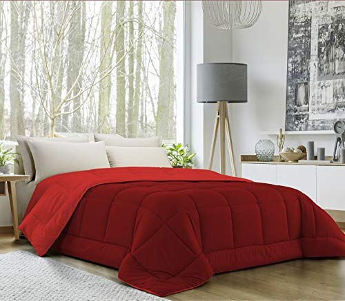 Banzaii Maxi Couette Chaude et colorée en Microfibre Anti-acariens Bordeaux/Rouge 260x260 cm