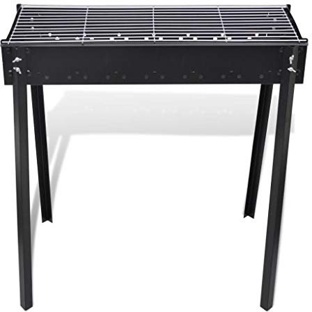 Tidyard BBQ Grill Säulengrill Standgrill Kohlegrill Barbeque Quadratisch 75 x 47 x 76 cm (L x B x H)