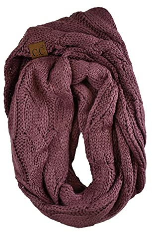 NYFASHION101 Soft Winter Warm Chunky Knit Cowl Infinity Loop Scarf, Coco Berry