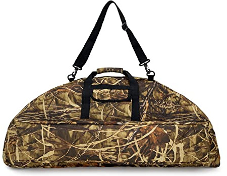 TaktZeit Tactical Compound Bow Bag Soft Tactical Bow Case for Hunting Recurve Archery Carry Bag with Pounch and Adjustable Straps (Reeds, 36)