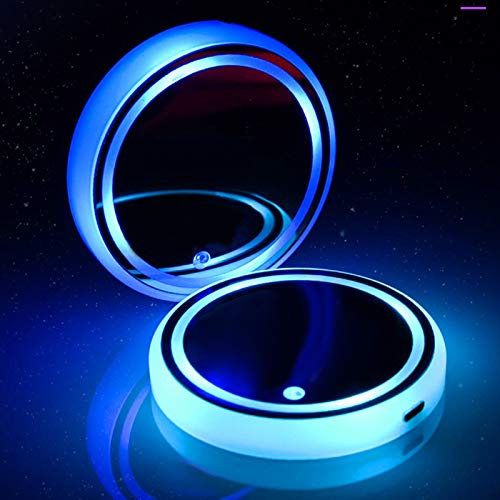 LED Getränkehalterleuchten,1pcs Auto LED-Untersetze mit 7 Farben Luminescent Light,Wasserdichtes Lumineszenz USB-Ladetassenmatte für Getränke,Zubehör,Innendekoration,Atmosphärenlicht