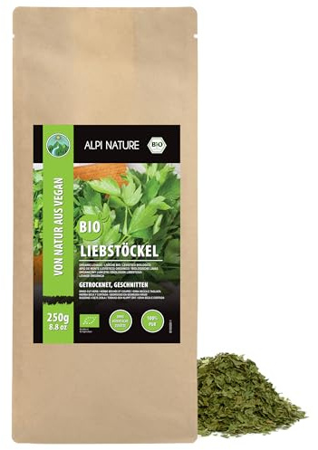 Alpi Nature Organic Lovage 250g 8.8 oz, Dried and Rubbed Lovage Leaves, Spice for Cooking