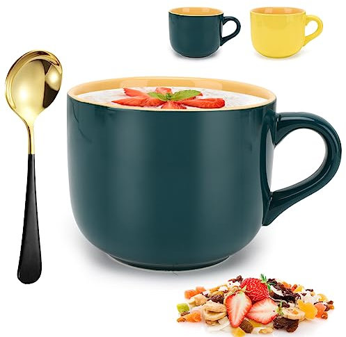 Umllpet Taza Grande Cerámica 700ml con Asa, Taza de Café, Capuchino y Desayuno Multiusos, Cuenco XXL para Cereales y Ensalada, Regalo Día del Padre