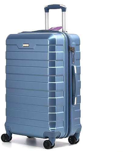 RMW Suitcase Large Medium Cabin Size | Hard Shell | Lightweight | 4 Dual Spinner Wheels | Trolley Luggage Suitcase | Hold Check in Luggage | TSA Combination Lock (Ice Blue, Cabin 20)