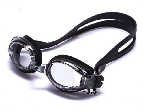 Premium Optical Swimming Goggle - with choice of Silver Mirror or Grey Tinted Lens (Light Grey Lens. Minus 3.5)