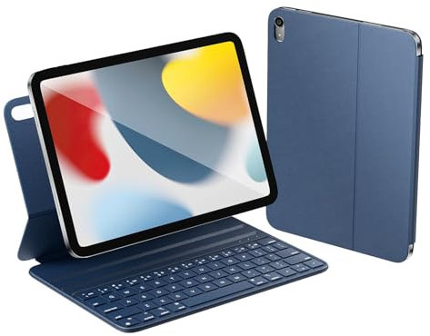 HOU Keyboard Case for iPad 10th Generation 2022/iPad A16 11th Genration 2025 (10.9/11 inch) – Smart Cover Folio, Slim & Light, Semi-Silicone, 2 Viewing Angles