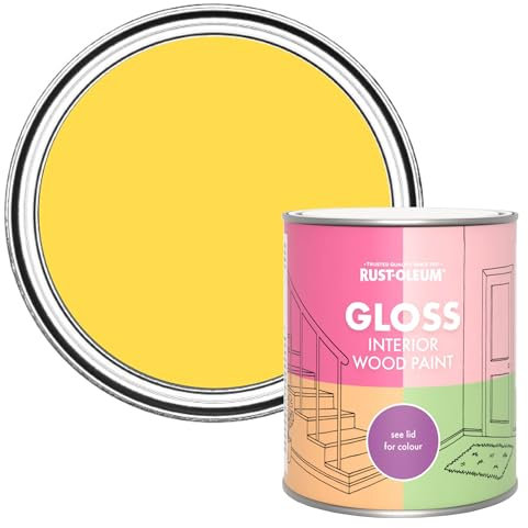 Rust-Oleum Yellow Interior Wood Paint in Gloss Finish - Lemon Sorbet 750ml