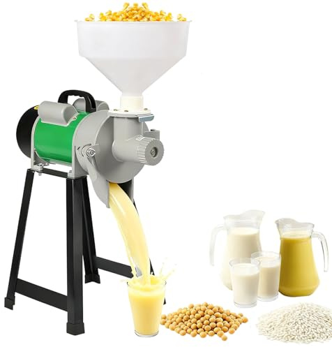 BANLICALI Electric Grain Mill Grinder, 2200W Commercial Wet Corn Grain Mill Machine with Funnel, 45KG/H Grinding Capacity, Green Wheat Mill Grinder for Kitchen 2800RPM 110V, Only Wet