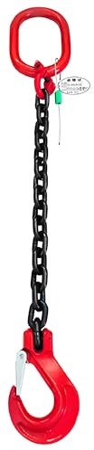 Catene di sollevamento Catene di sollevamento per carichi pesanti con ganci, Catene di imbracatura di sollevamento con certificato di ispezione, Imbracatura a catena nominale per la fabbrica(1 Ton)