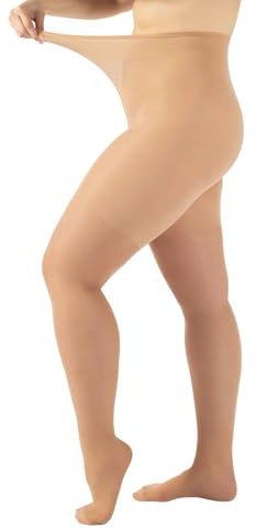 CALZITALY Medias Tallas Grandes Transparentes | Panty De Mujer | Curvy | 20 DEN | XL, 2XL, 3XL, 4XL | Negro, Natural | Calcetería Italiana | (4XL, Natural Tan)