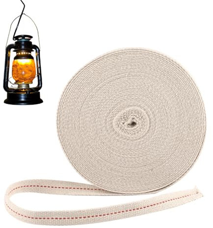 Docht für ÖLlampen,10m X 13mm Flachdocht,Baumwolle ÖLlampendocht,Ersatzdocht Lampendochte für ÖLlampen Petroleumlampe Kerosin Lampe Laterne
