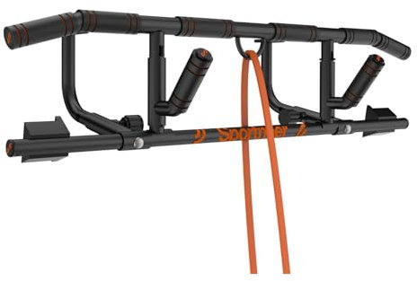Sportneer Klimmzugstange für Türrahmen mit Klappgriff – Klimmzugstange Türrahmen mit mehreren Griffen für den Türrahmen, Tragkraft 200 kg, Pull Up Bar für Krafttraining für Oberkörperfitness