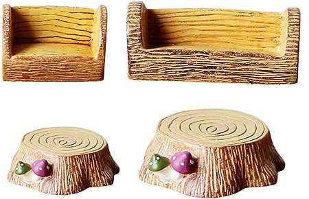 Toyvian 1ensemble Miniature Résine Stump Ornements Décorations Accessoires De Crèche Jouets Décor Maison