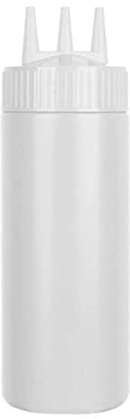 Vynetra Bottiglie per salse a 3 fori, dispenser per salse, bottiglie da spremere, strumento da cucina, per uso alimentare, 3 capacità