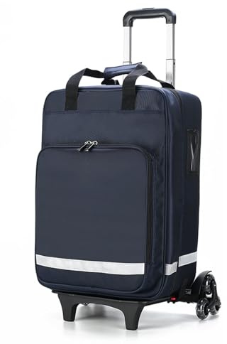 First Aid Kit Bag with Detachable Trolley,First Responder Bag Empty on Wheels,Nurse Roller Bag with Removable Dividers, for Home Visits, Hospice, for Doctors, Nursing Students