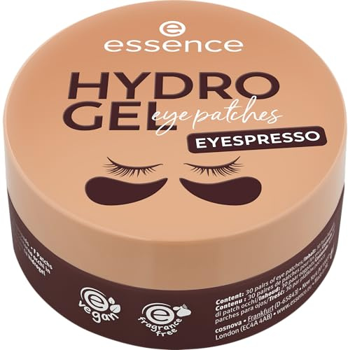 essence HYDRO GEL EYESPRESSO patch occhi 30 Paia, idratante, curativo, rinfrescante, brillante (30pair)
