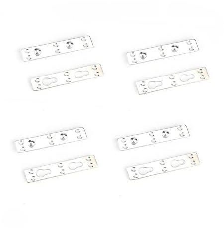 Gralara 4 Piezas de Sujetadores de barandilla de Cama, Accesorios de conexión, Conectores de Accesorios para Muebles, Soportes Resistentes, herrajes de, Doble Clavija