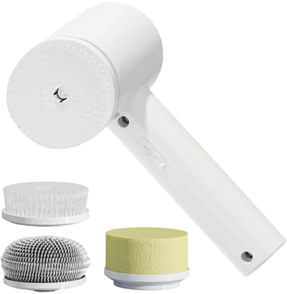 Limpiador eléctrico para baño, cepillo para baño impermeable, limpiador eléctrico para ducha | Para azulejos y bañera y juntas y cocina y bañera y inodoro y pared y coche y ventana y alfombra
