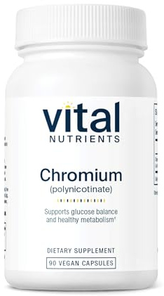 Vital Nutrients Chromium Polynicotinate 200mcg - Chromium Supplements for Healthy Fat and Carbohydrate Metabolism - Cholesterol Maintenance Supplement - Gluten, Dairy, Soy Free - Non-GMO - 90 Capsules