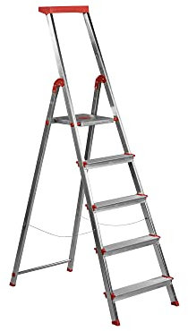 Escalera Aluminio Rolser BRICO 5 Peldaños. Certificada según Norma Europea EN-131 para Uso doméstico y Profesional.