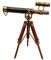 US HANDICRAFTS Double Barel Victorian London (1915) 14 Brass Telescope On Tripode Stand Antique Home Decor Table Top.