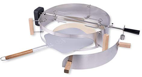 MOESTA-BBQ 10572 Smokin' PizzaRing XL Rotisserie Set - Elektrischer Spießdreher für Kugelgrill Ø 57 cm, 230V Motor