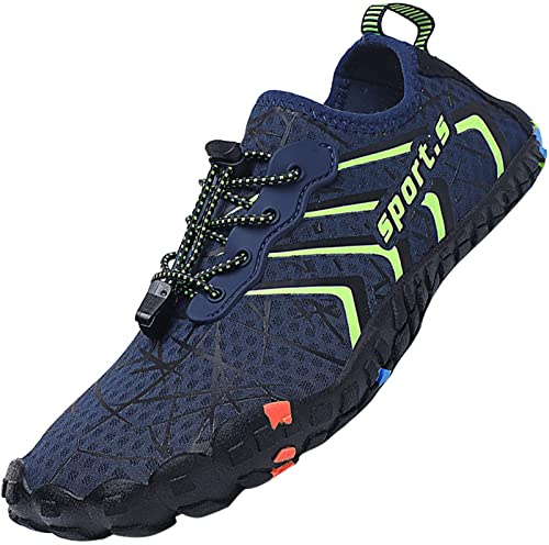 Lvptsh Chaussure Aquatique Homme Femme Barefoot Chaussures d'eau de Sport Chaussures de Plage Antidérapant Séchage Rapide Surf Snorkeling Randonnée Chaussons de Plongée Bleu 8 EU44