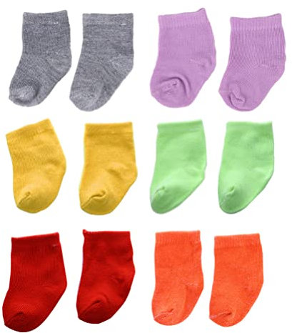 Toyvian Puppensocken für 18-Zoll-Babypuppen, 6 Paar Puppensöckchen Puppenkleidungs zubehör