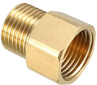 TOP-VIGOR Brass Threaded Pipe Fitting 1/2 PT Male x 1/2 PT Female Coupling, Brass Hose Connector for Connect Pipes