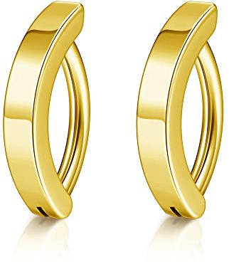 JSDDE 2pcs Stainless Steel Belly Button Bars 14G Click Navel Belly Bar Rings Reverse Curved Belly Piercing Body Jewellery Gold