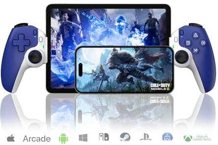 arVin Mobile Gaming Controller for iPhone/iPad/Android/Tablet/Switch/PS4/PC, Replacement for PS Portal,Wireless Gamepad with Hall Effect Joysticks/Hall Trigger/Turbo