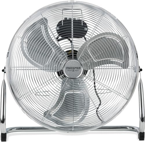 Stagecaptain FV-200 MkII 20 Bodenventilator 2x Set - 20 (51 cm) große Windmaschine - 3 Gebläsestufen - 120 Watt Leistung - 120° stufenlos neigbar - Verchromte Metallausführung - 1,6 m Netzkabel