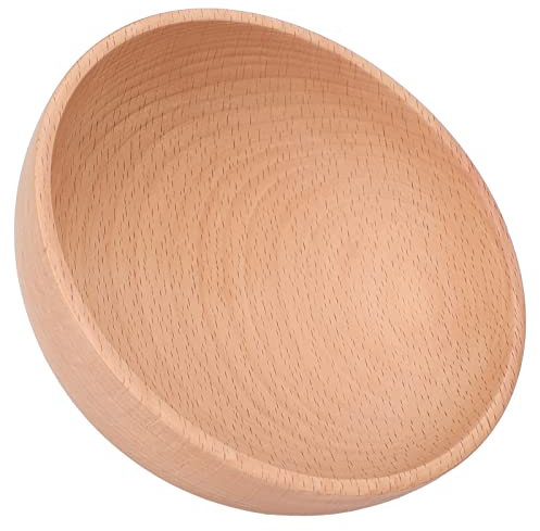 AKLOSIPY Grand Saladier Rond en Bois de Hêtre 18x4.5cm Bol Déco Ligneux pour Servir uit Dip Sauce Snack Pâtes Céréales Bois Fts Collection (M (50-115 cm / 19,69-45,28 pouces))