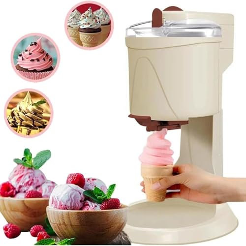 YQDDO Machine à crème glacée Molle, Mini Machine à crème glacée Molle Automatique de 1 Litre for la Maison, Le Bar, Le café - Machine à crème glacée Domestique Petite Machine à crème glacée