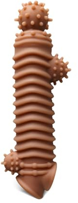 BeHorny Realistic Penis Sleeve Extender, Extra Girth and Length, Brown Colour