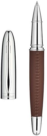 BEILUNER 318 Luxury Leather Pen, Hand-Stitched Premium Leather, Chrome-Plated Finish, Schmidt Ink Refill, Fancy Rollerball Pen Gift Set for Men & Women, Executive Writing, Nice Designer pen