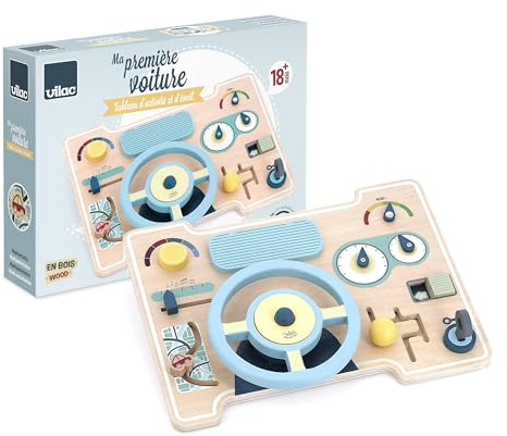Vilac - Ma Première Voiture Tableau d'Activités - Bébés 12 Mois+