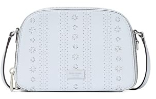 kate spade new york Devin Saffiano Leather Double Zip Dome Crossbody, Pointelle Taro Milk, One Size, Serena Pointelle Crossgrain Leather Double Zip Dome Crossbody