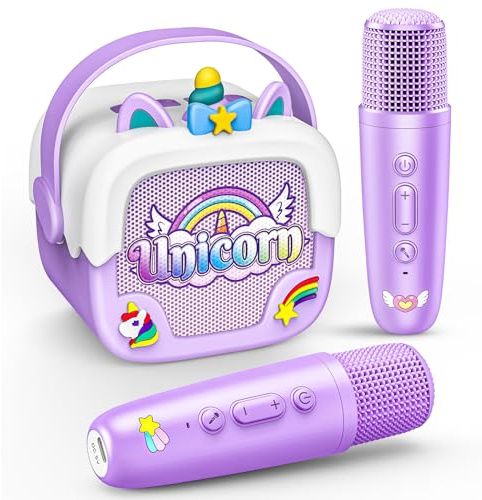 Dislocati Unicorn Gifts for Girls, Mini Karaoke Machine for Girls Toys Age 3 4 5 6 7 8 9 10 Year Old Girl Gifts Portable Bluetooth Teenage Birthday Early