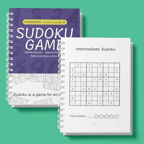 VTHY Challenging Sudoku Puzzle Book Smart Kids Above Exercise Brain, lmprove Focus and Boost