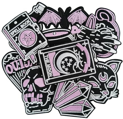 ZESION Halloween Iron-On Patches for Dresses, Hats, Jeans, Pants, Jackets, Backpack Repair and Decorative Embroidered Applique Patches - 12 Pcs