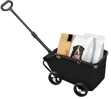 Mini-Kinderwagen für Haustiere, zusammenklappbar, mit 4 Rädern, mit verstellbarer Schubstange, für kleine Hunde und Katzen bis 10 kg