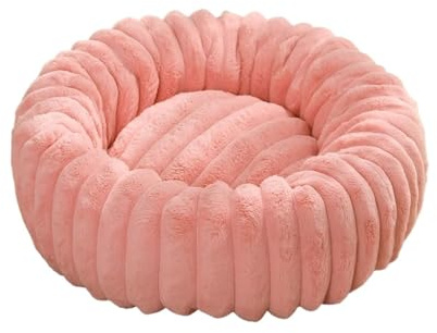 EUIYCBA Cuccia rotonda per cani di taglia grande, divano letto per gatti, caldo e invernale, lavabile, ortopedico per tutte le stagioni, con rivestimento rimovibile (CW0054-rosa, 60 cm)