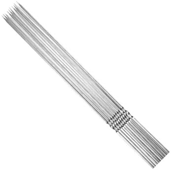 Brochetas de Metal 50 Uds. Brocheta de barbacoa reutilizable acero inoxidable con mango madera, brochetas for, palo hierro for Kebab(20pcs Style A)