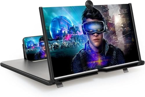 Boffett Lente di ingrandimento per cellulare, ingranditore schermo smartphone,HD ingranditore schermo smartphone, 3D amplificatore schermo per film e video per smartphone (20 Zoll)